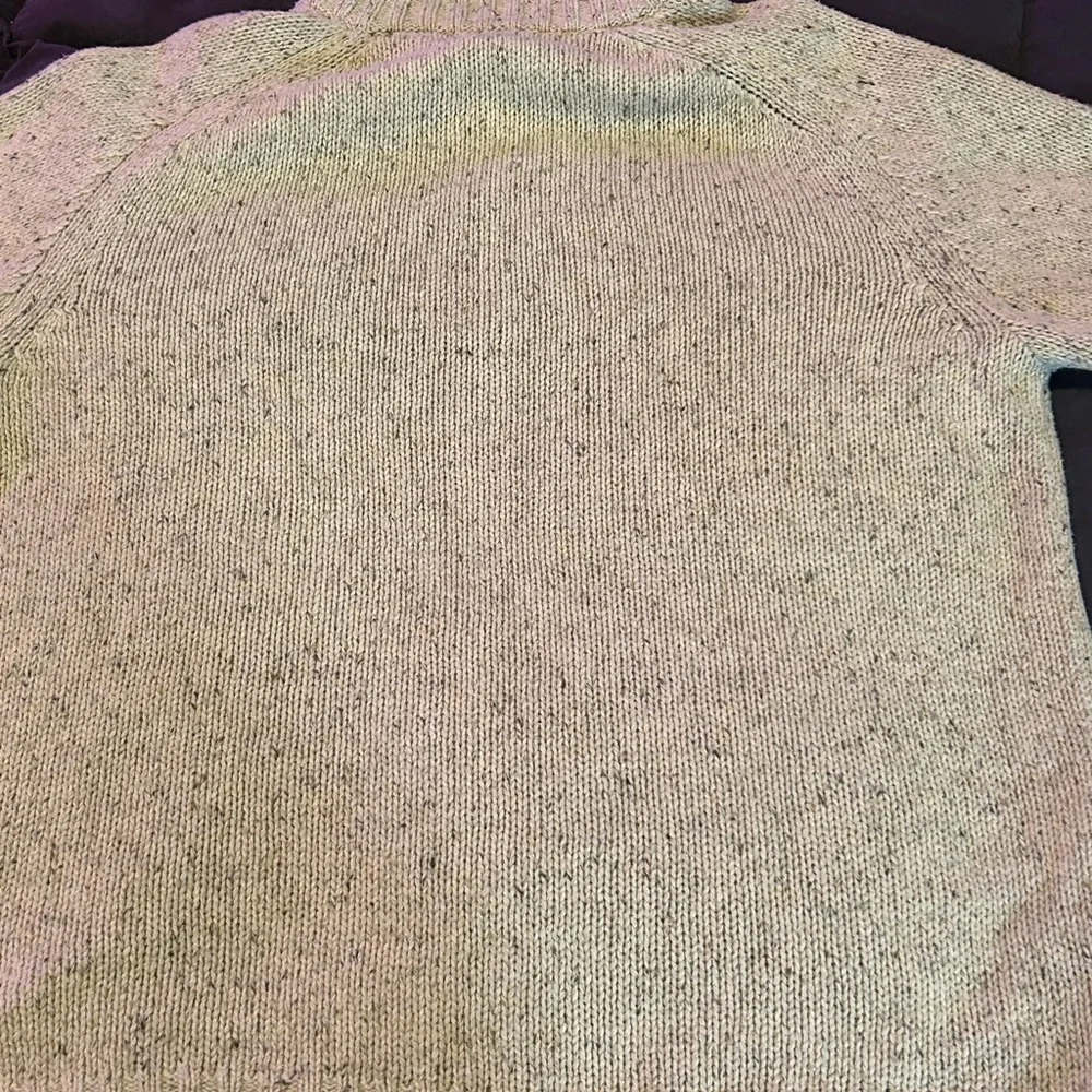 Eddie Bauer Shawl Collar Knit Sweater Men’s Large Beige Speckled